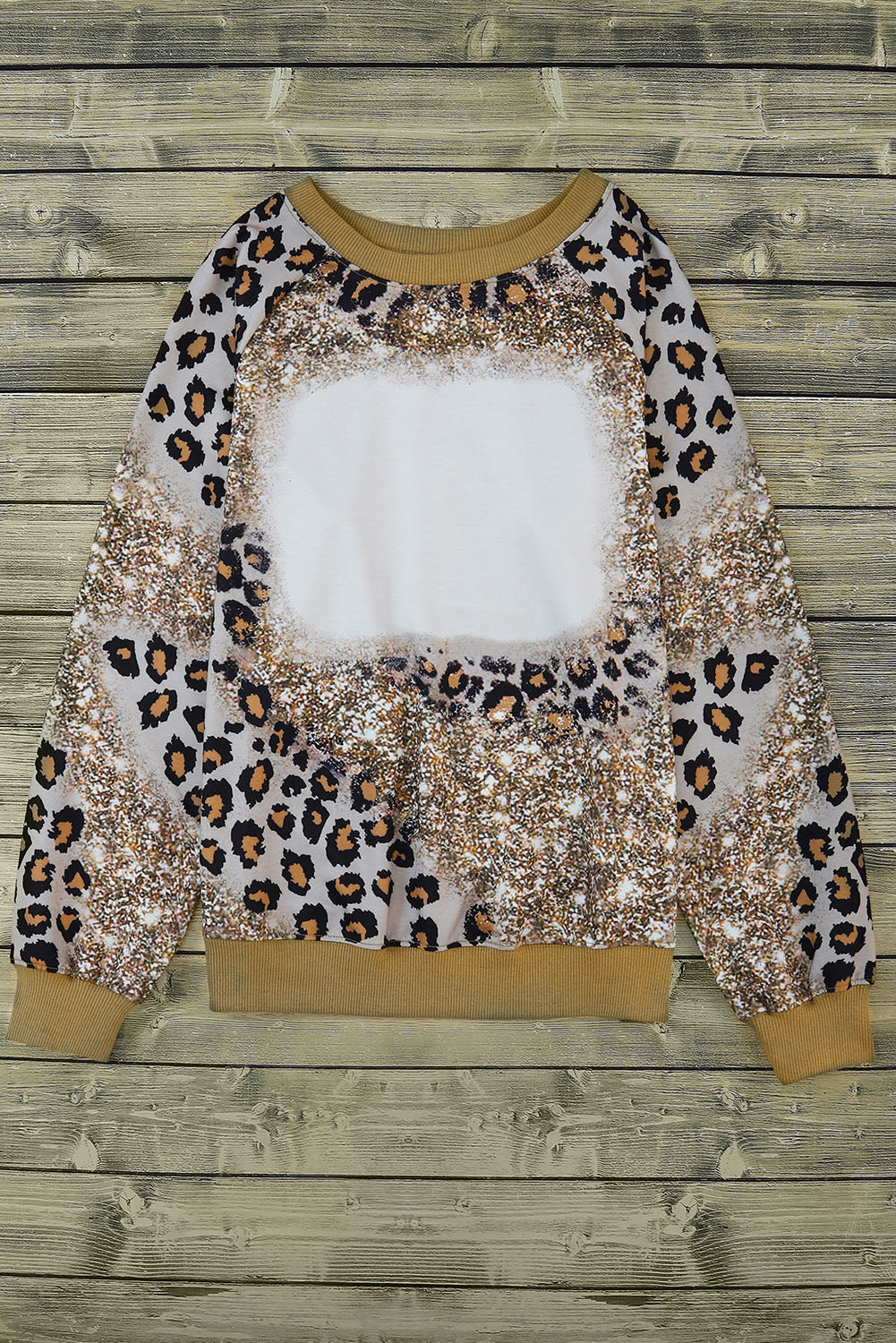 Leopard Tie Dyed Polished Pumpkin Graphic Long Sleeve Top