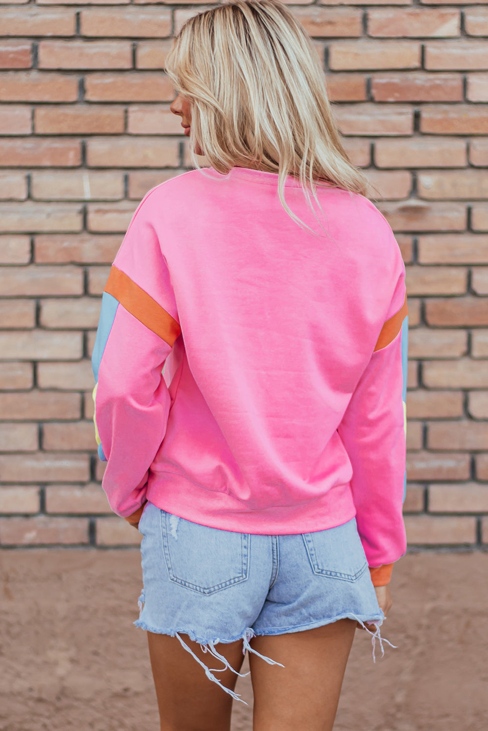 Color Block Game Day Rugby Graphic Sweatshirt