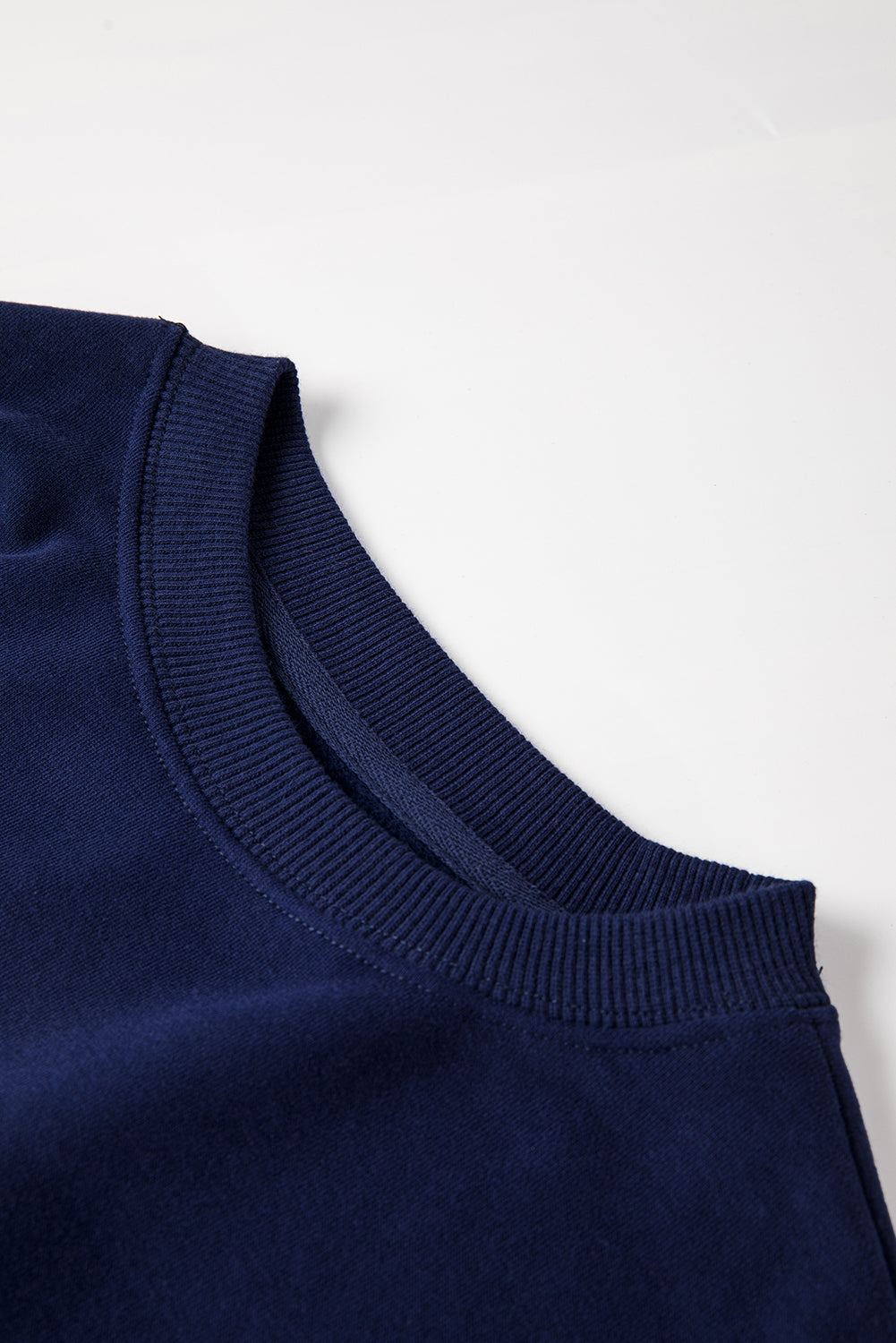 Solid Color Drop Shoulder Terry Sweatshirt