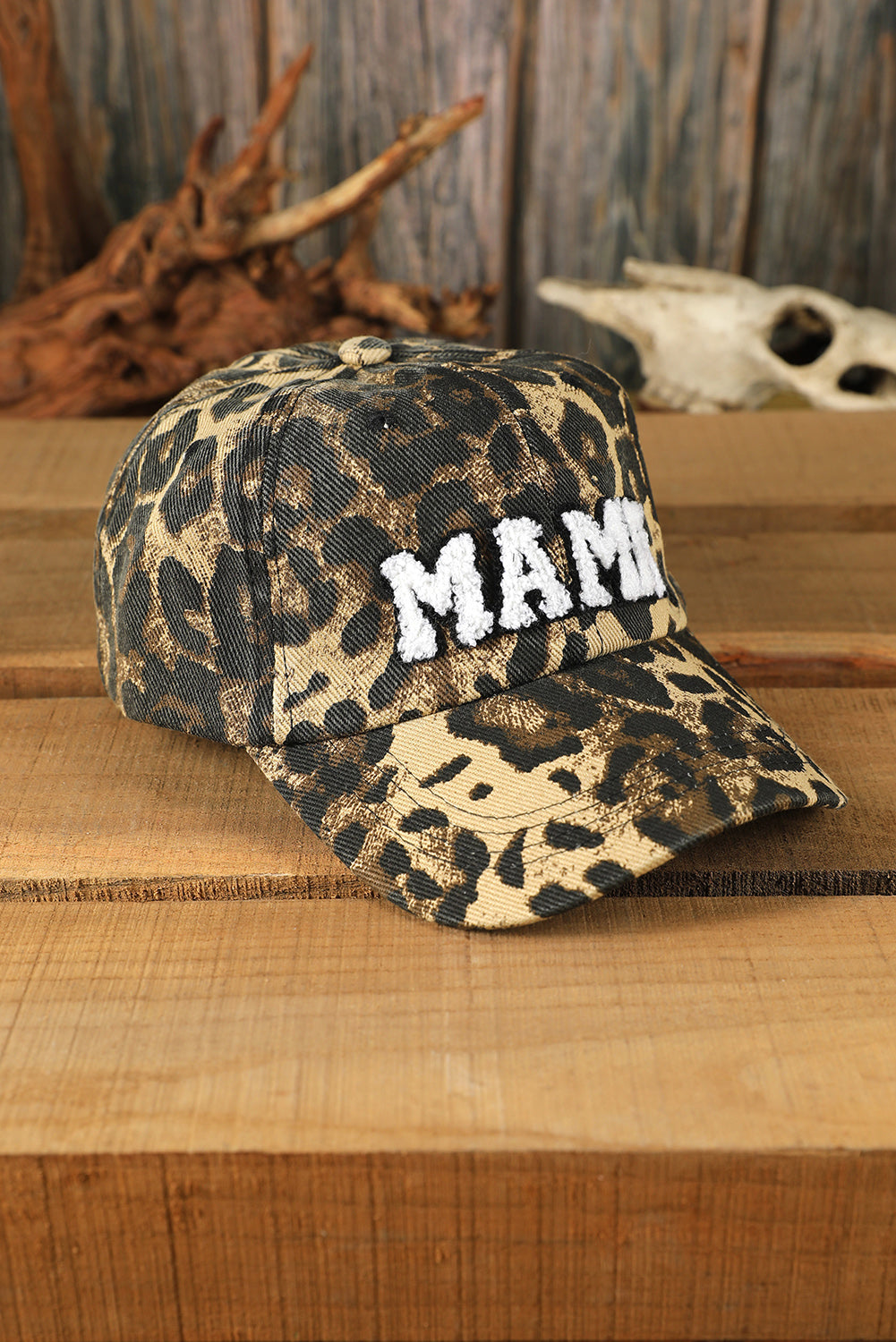 Leopard MAMA Letter Embroidered Baseball Cap