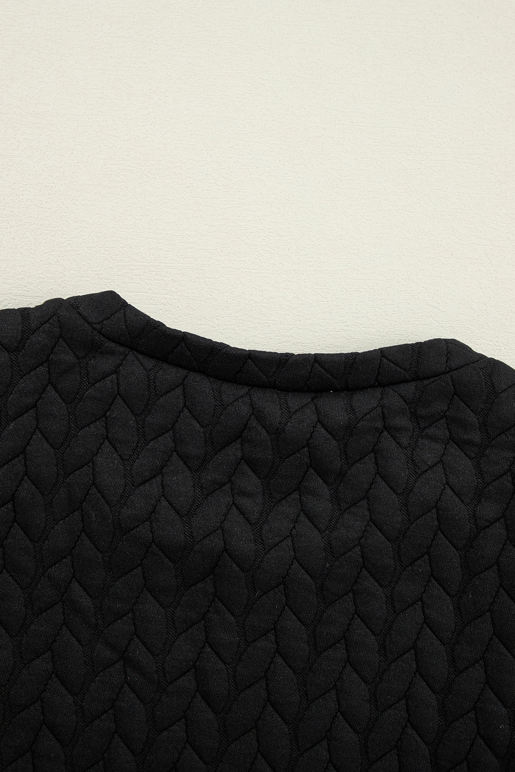 Quilted Puff Sleeve Sweatshirt