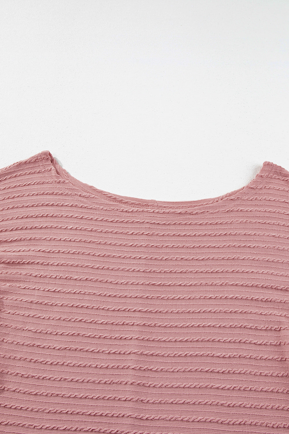 Ribbed Round Neck Knit Long Sleeve Top