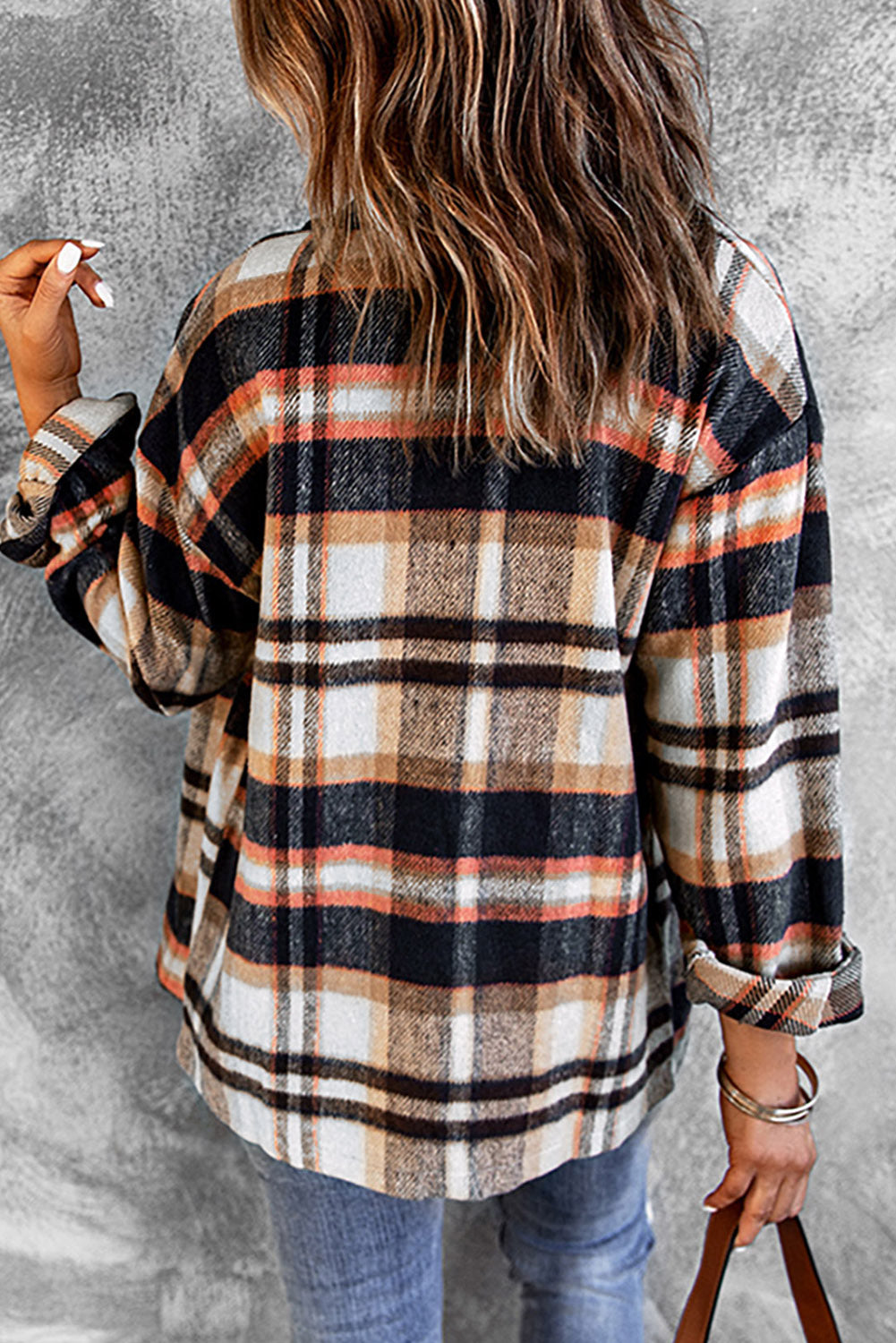 Plaid Button Up Long Sleeve Flannel Shacket