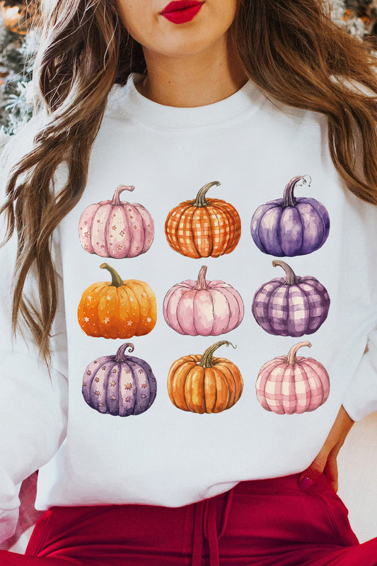 Thanksgiving Pumpkin Graphic Pullover Sweatshirt