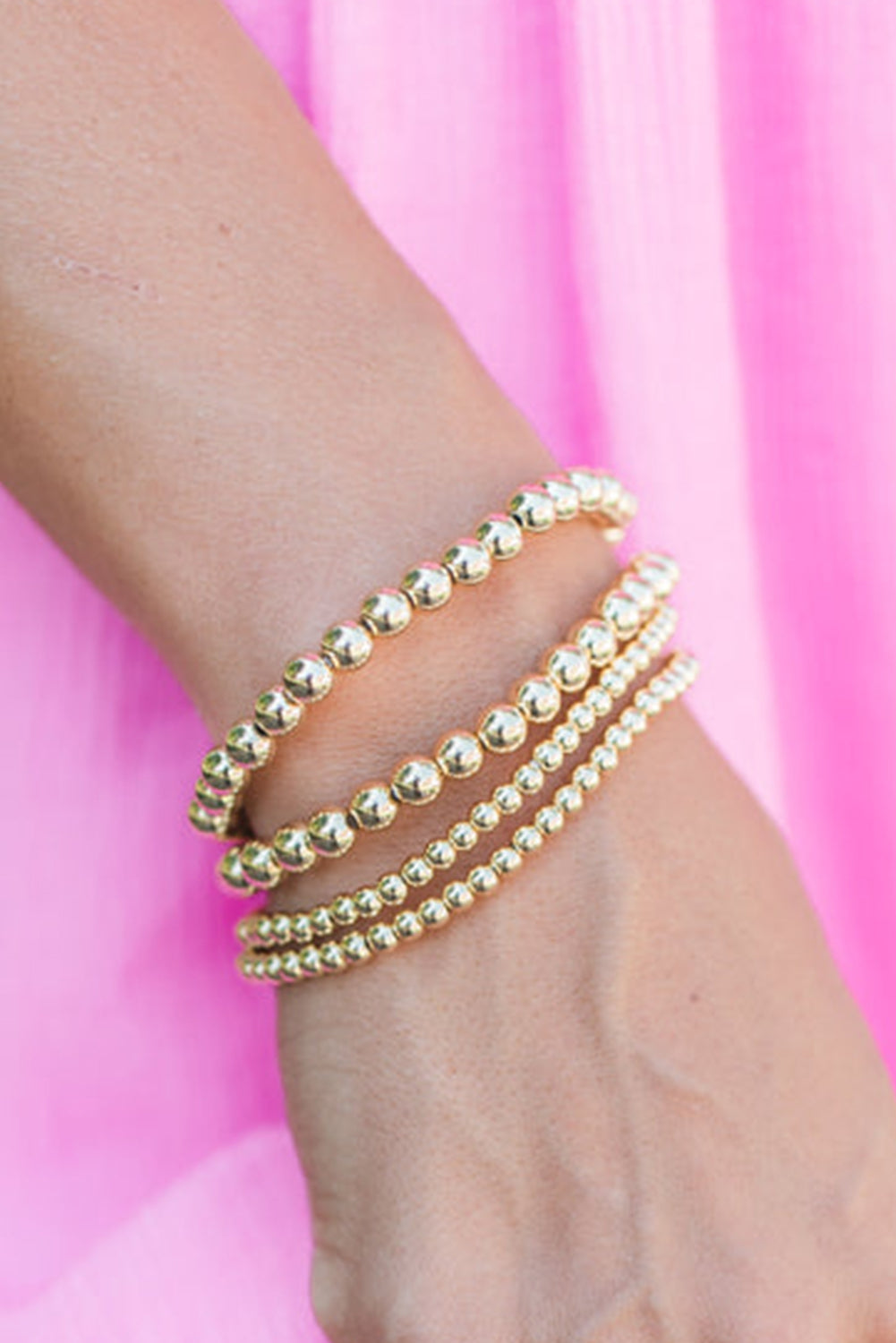 Gold Minimalist 4pcs Beaded Bracelet Set