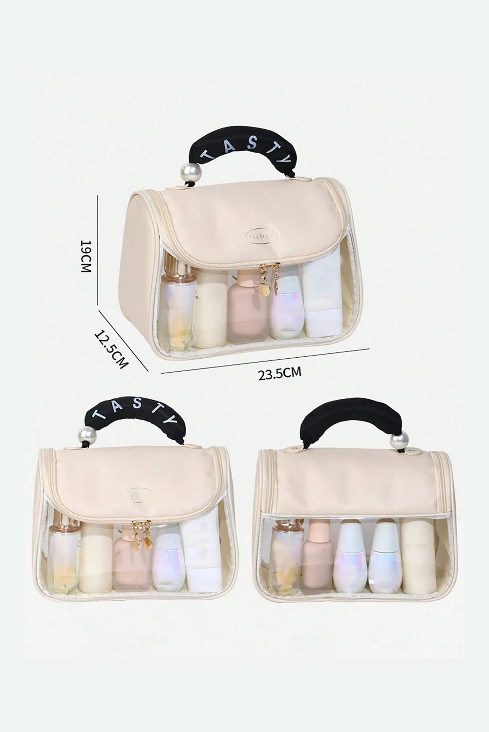 Beige Clear Makeup Bag