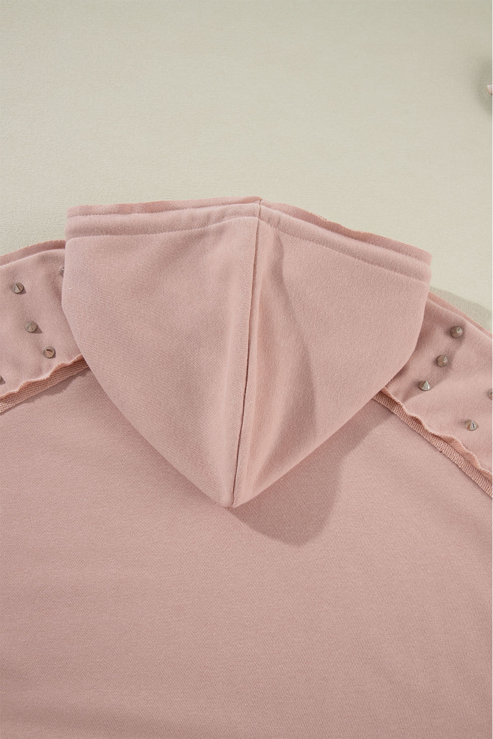 Stud Detail Kangaroo Pocket Drawstring Hoodie