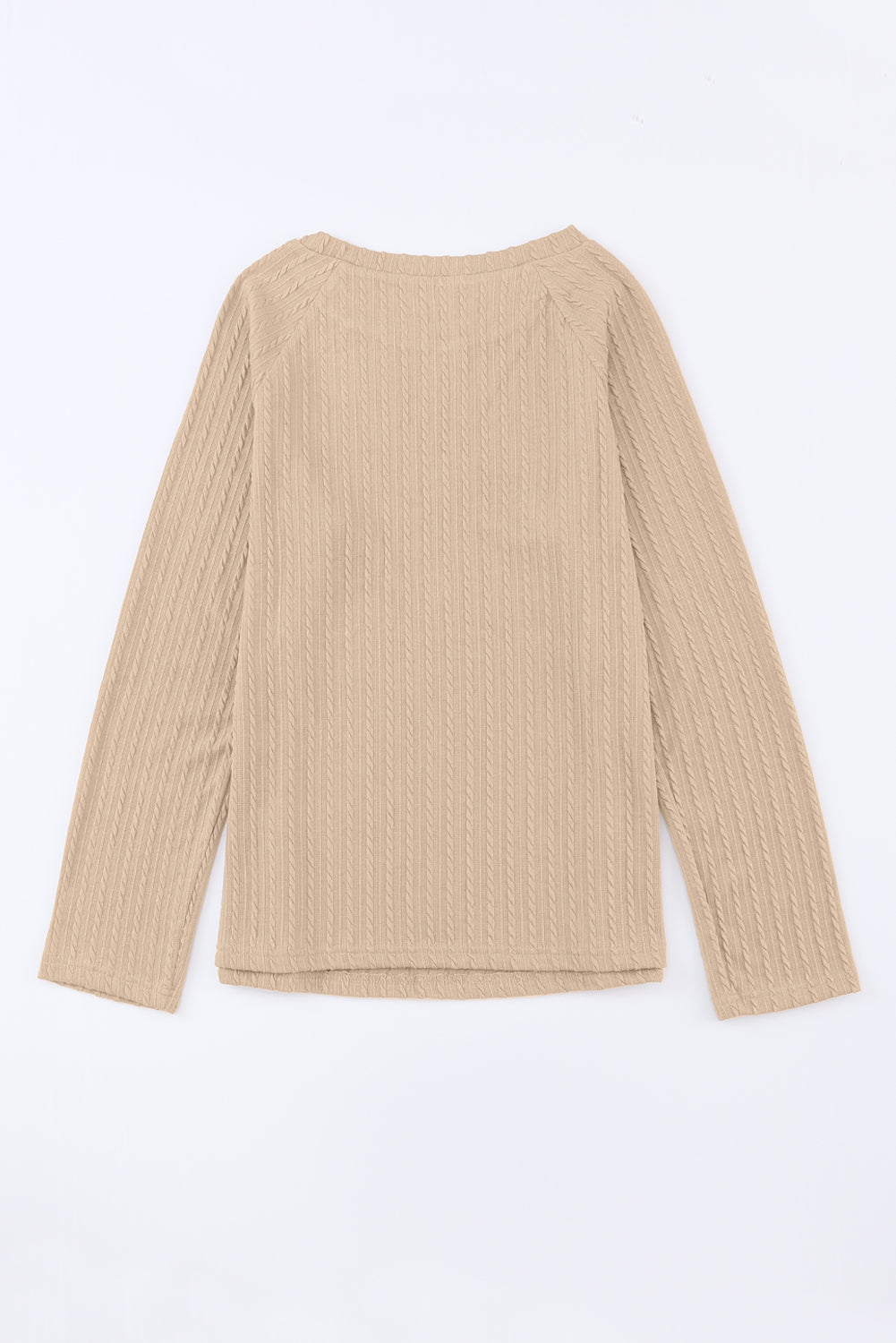 Ribbed Round Neck Knit Long Sleeve Top