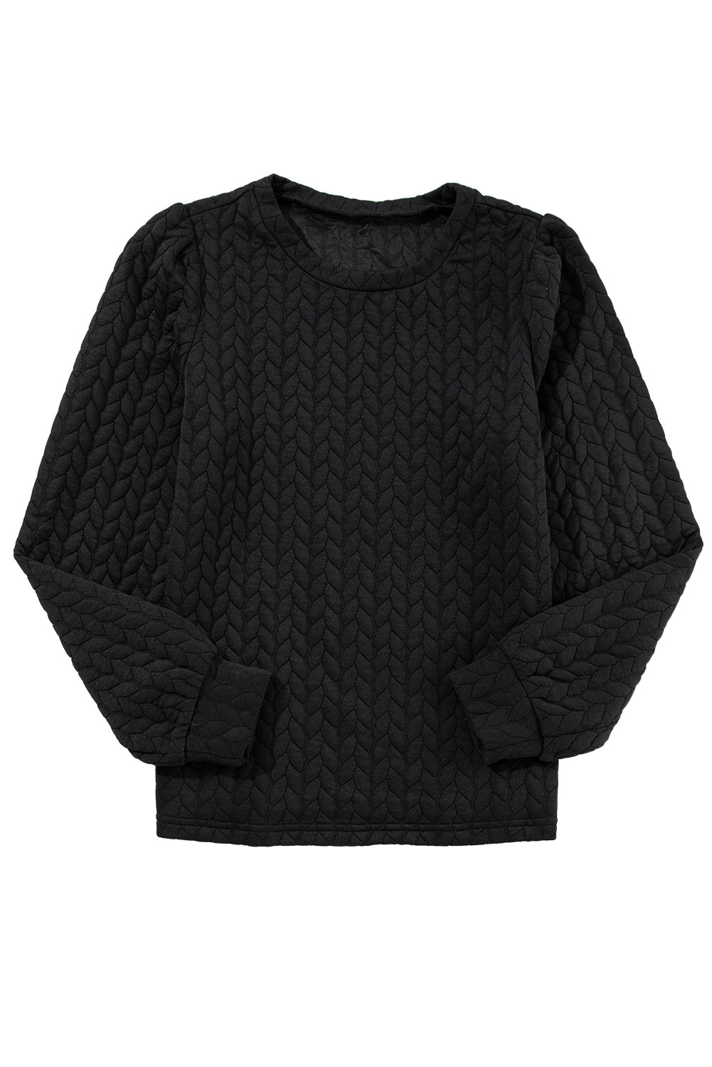 Quilted Puff Sleeve Sweatshirt