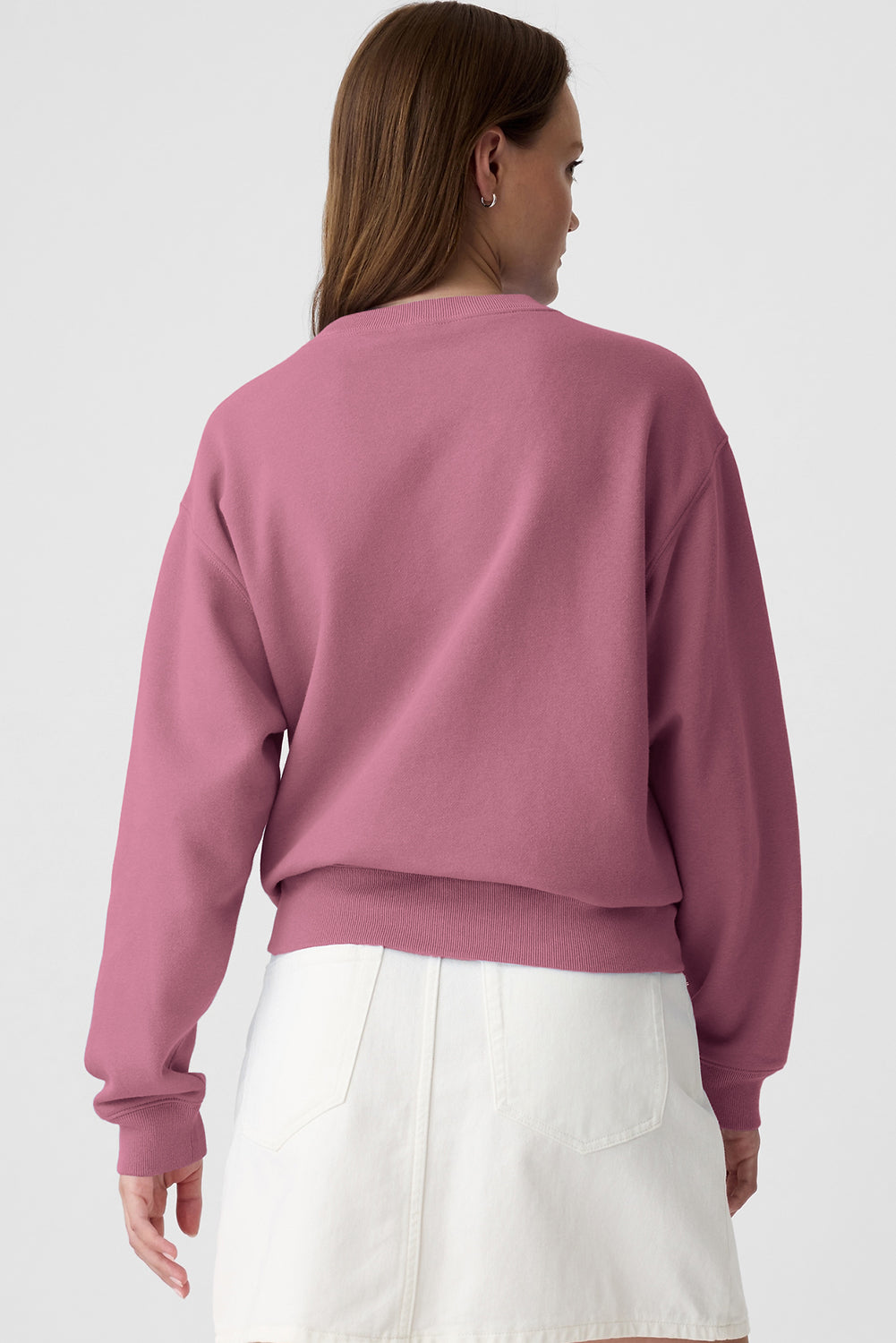 Solid Color Drop Shoulder Terry Sweatshirt