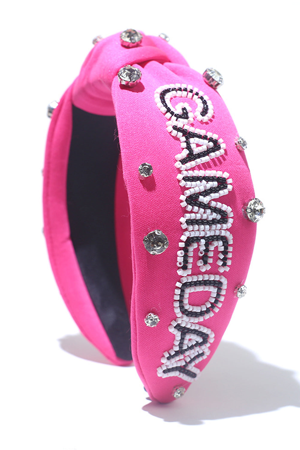 Rose Red Rhinestone GAMEDAY Pattern Headband