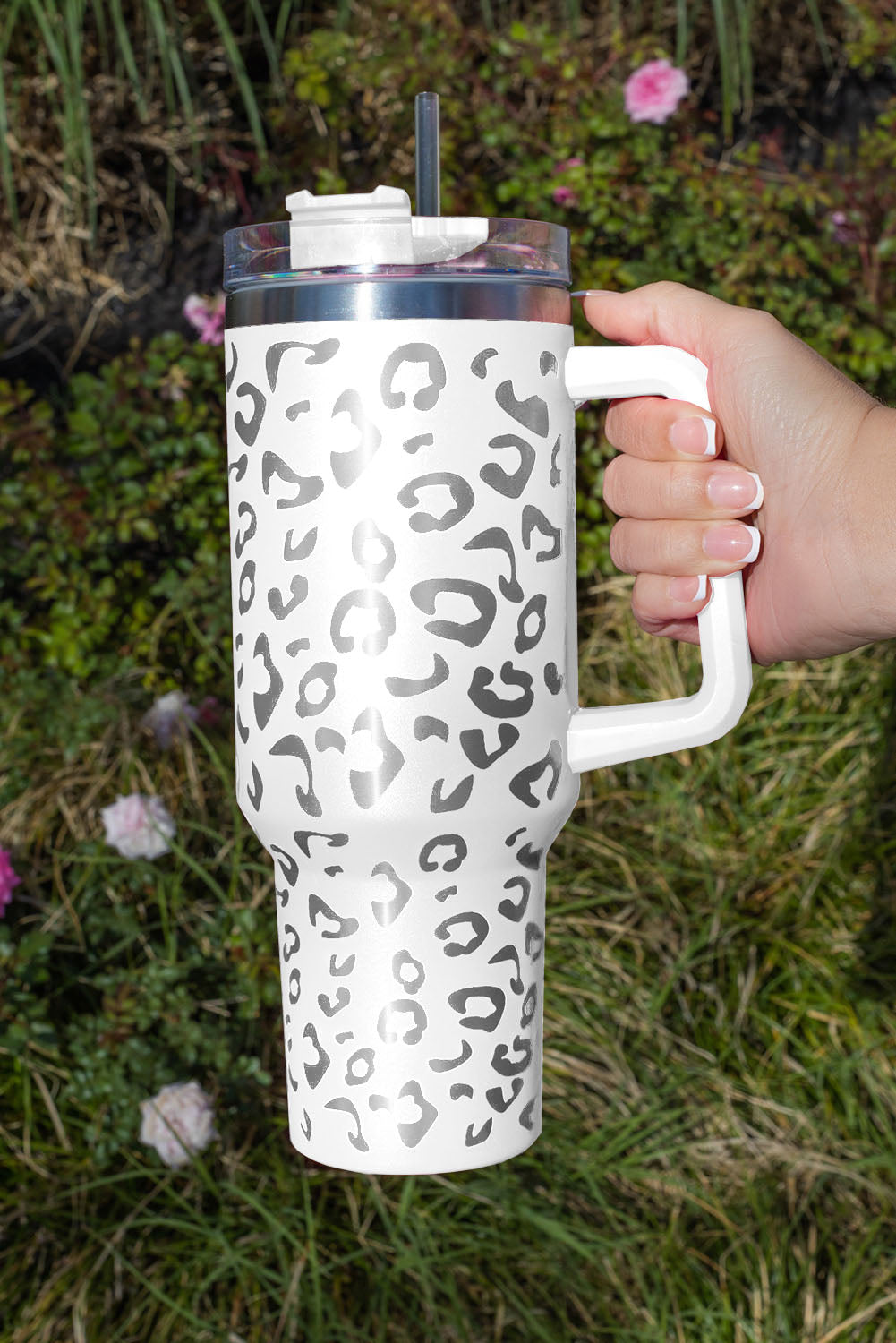 White Leopard Spotted 304 Stainless Double Insulated Cup 40oz