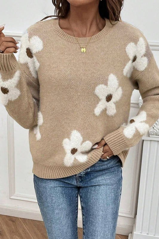 60s Daisy Flower Knit Sweater