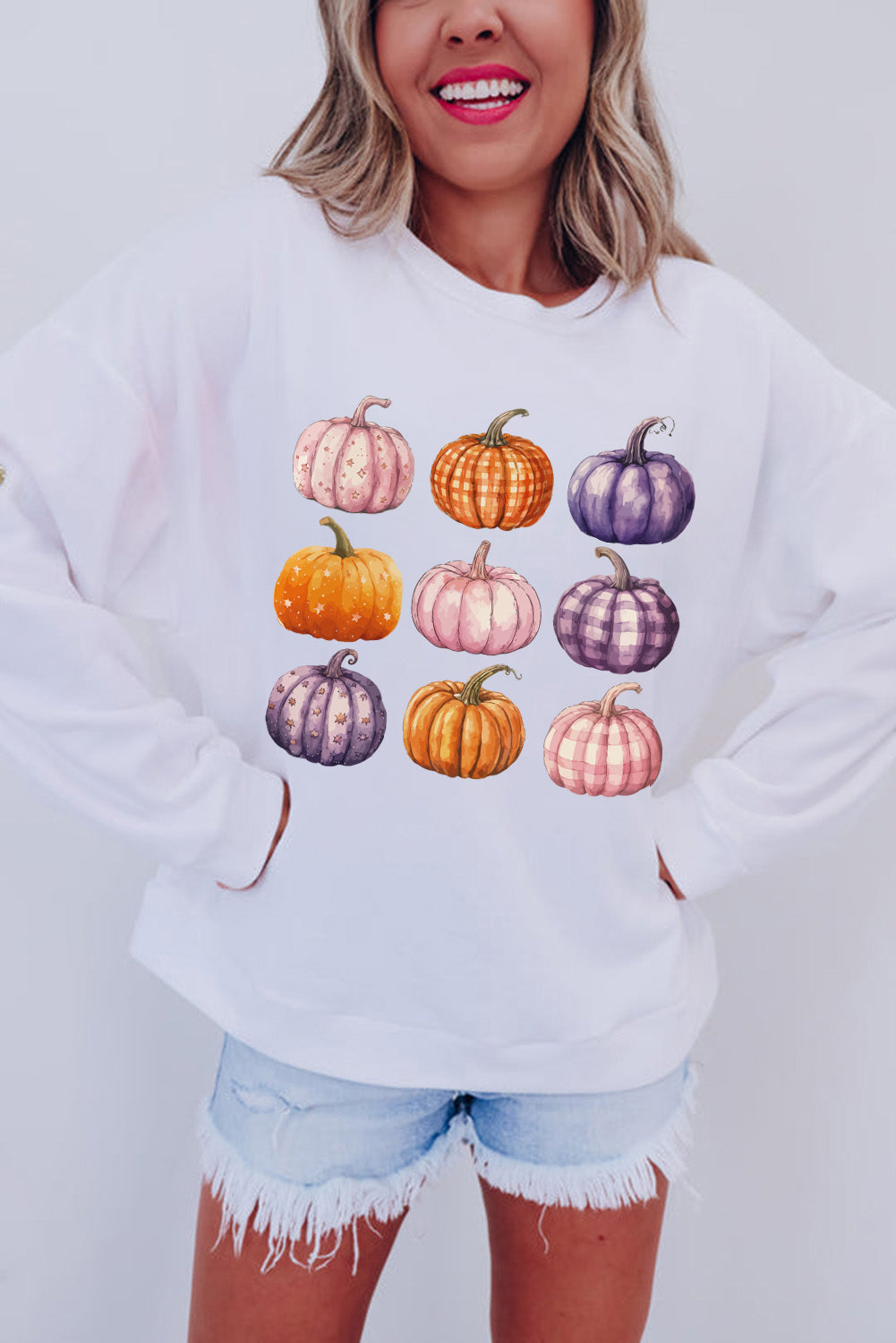 Thanksgiving Pumpkin Graphic Pullover Sweatshirt