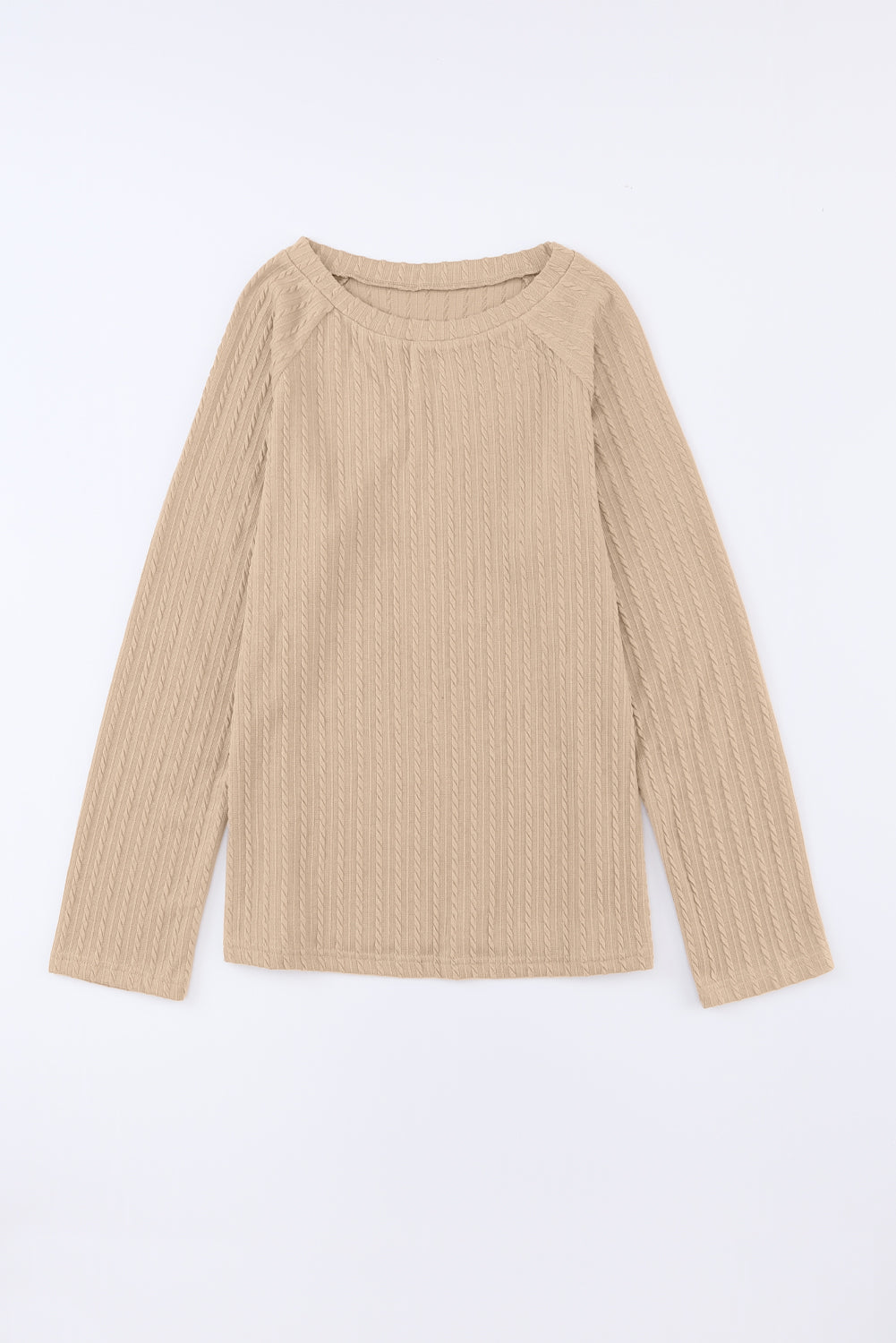 Ribbed Round Neck Knit Long Sleeve Top