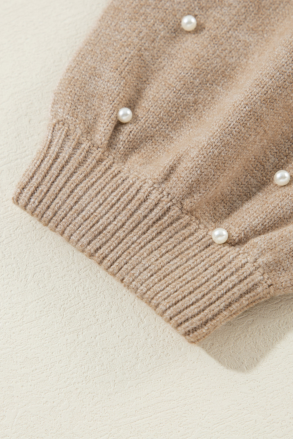 Pearl Drop Shoulder Round Neck Sweater