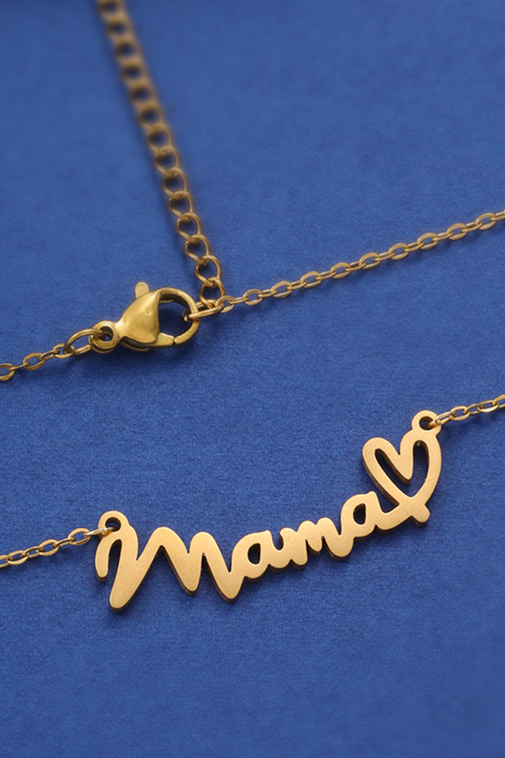 Gold mama Heart Pendant Chain Necklace