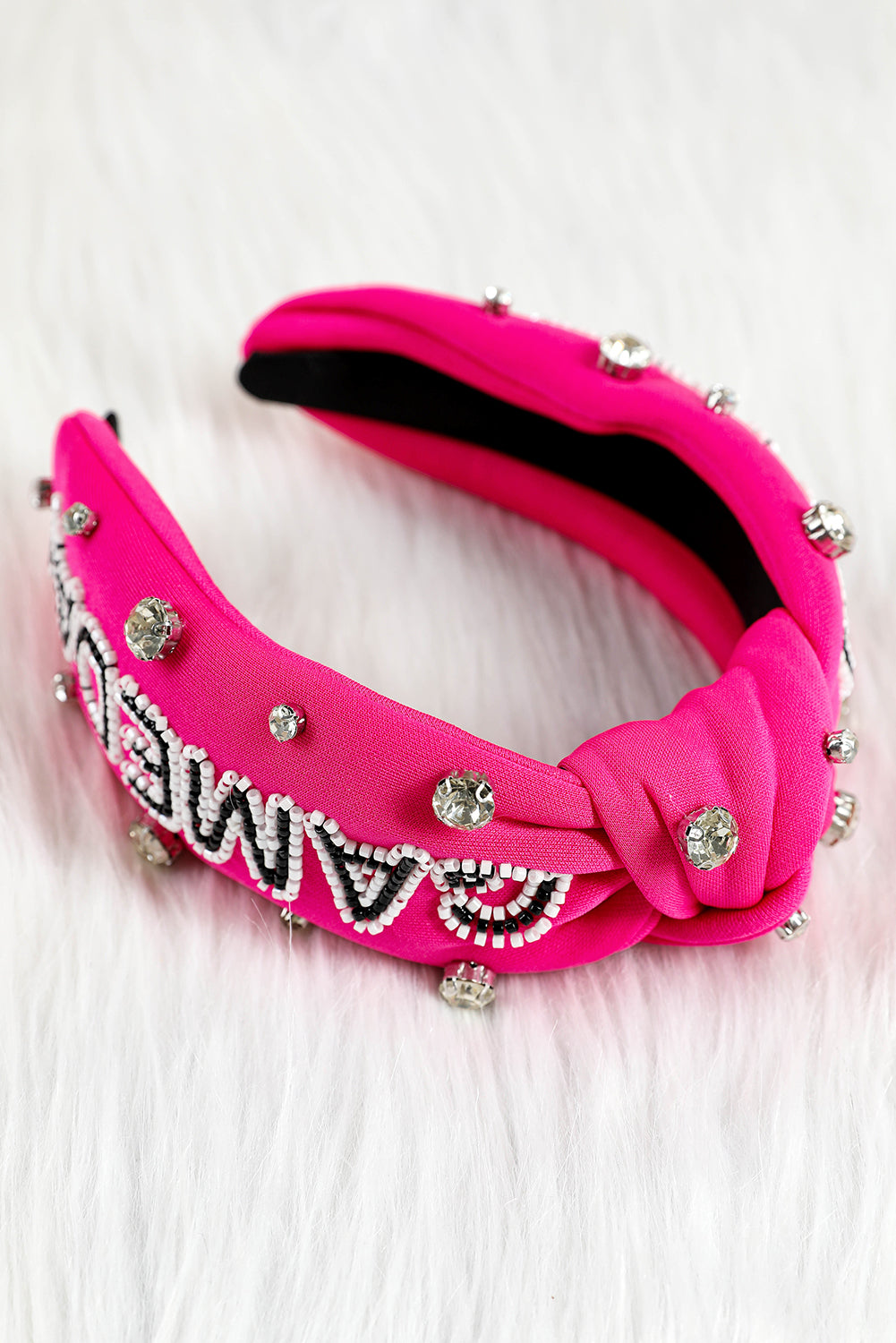 Rose Red Rhinestone GAMEDAY Pattern Headband