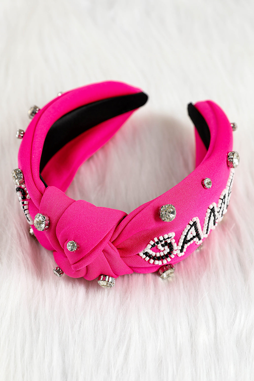 Rose Red Rhinestone GAMEDAY Pattern Headband