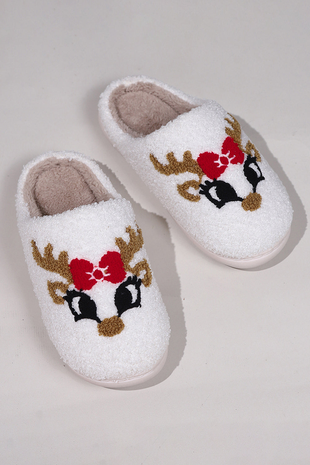 Racing Red Western Graphic Embroidered Sherpa Home Slippers