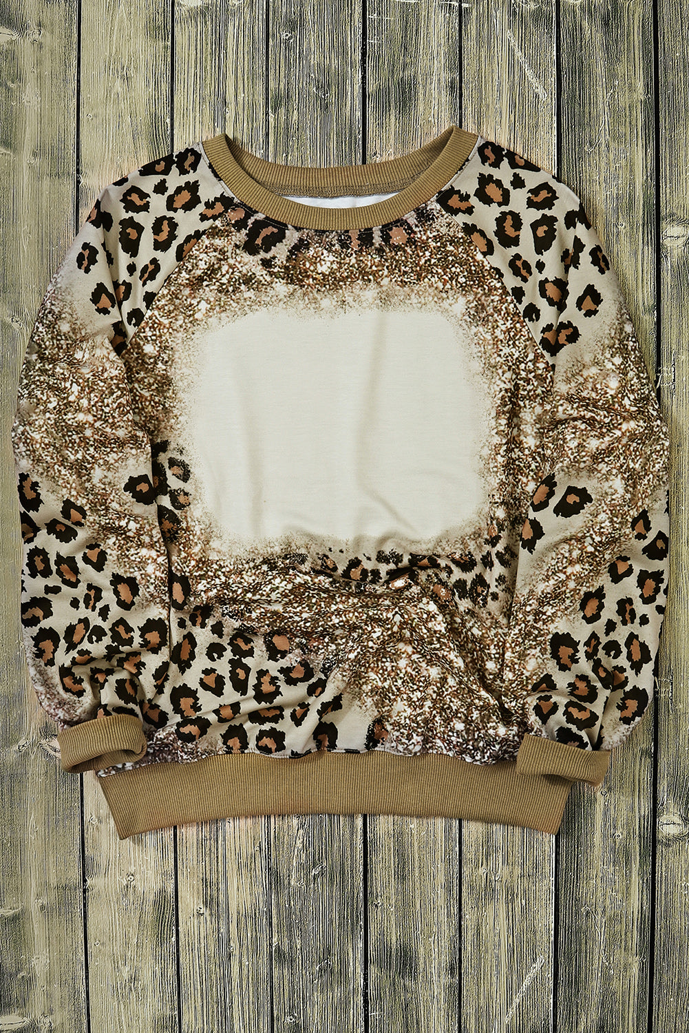 Leopard Tie Dyed Polished Pumpkin Graphic Long Sleeve Top