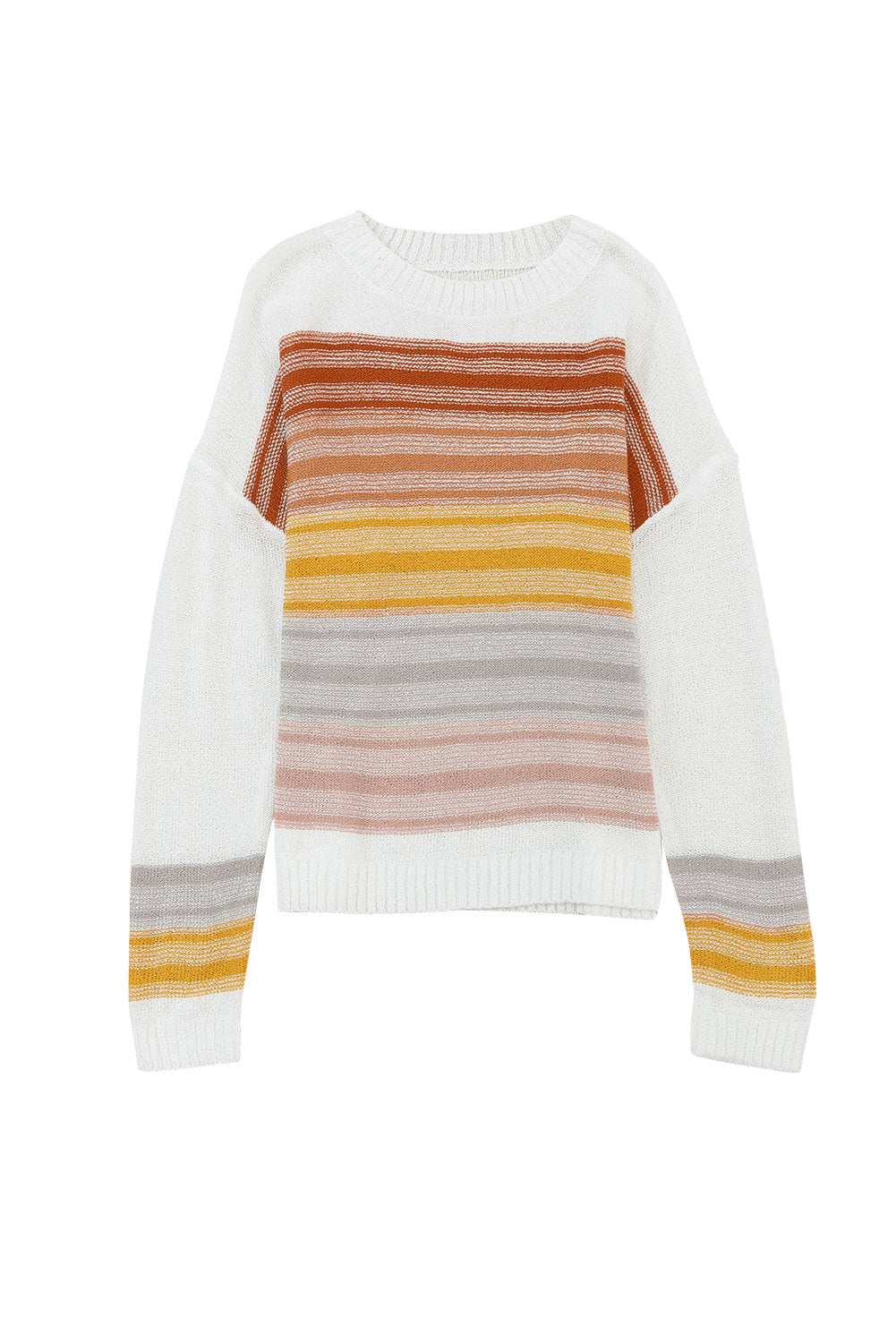 Knitted Long Sleeve Pullover Striped Sweater