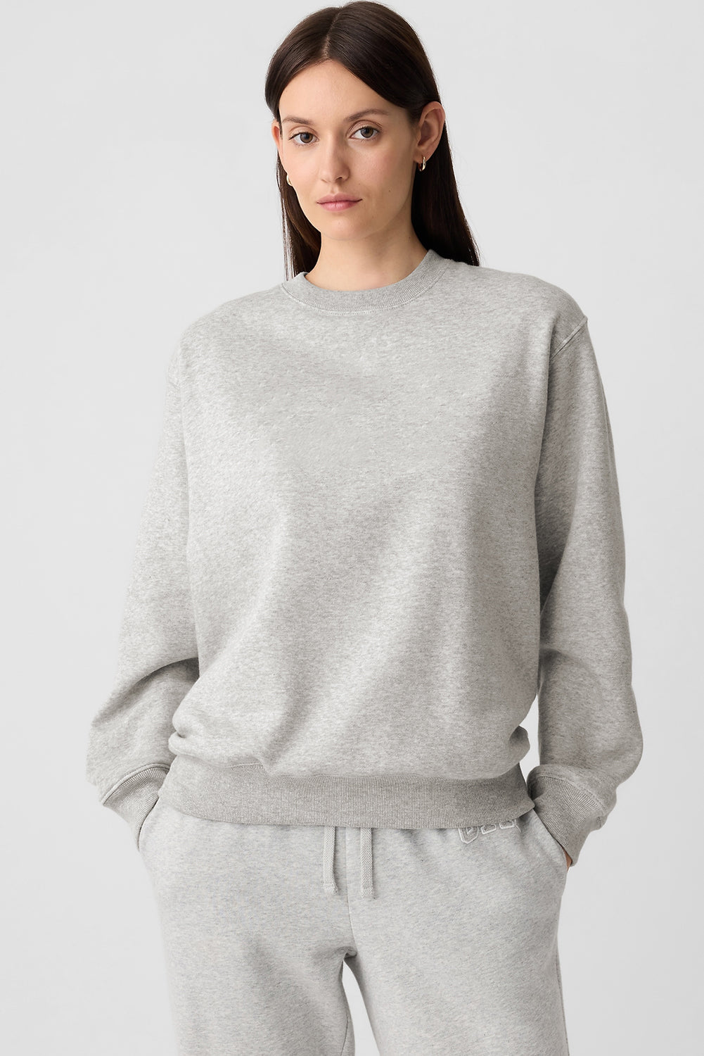 Solid Color Drop Shoulder Terry Sweatshirt