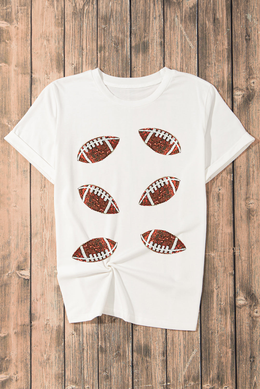 Sequined Rugby Graphic T Shirt