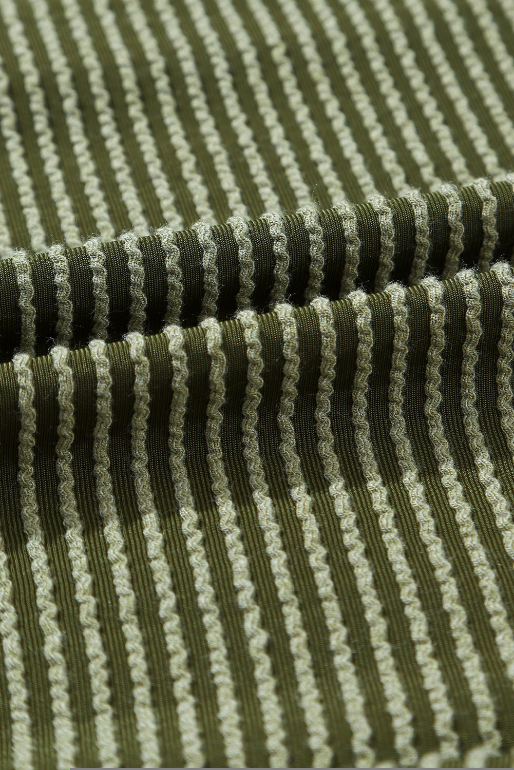 Jungle Green Corded Pullover Long Sleeve Drawstring Romper