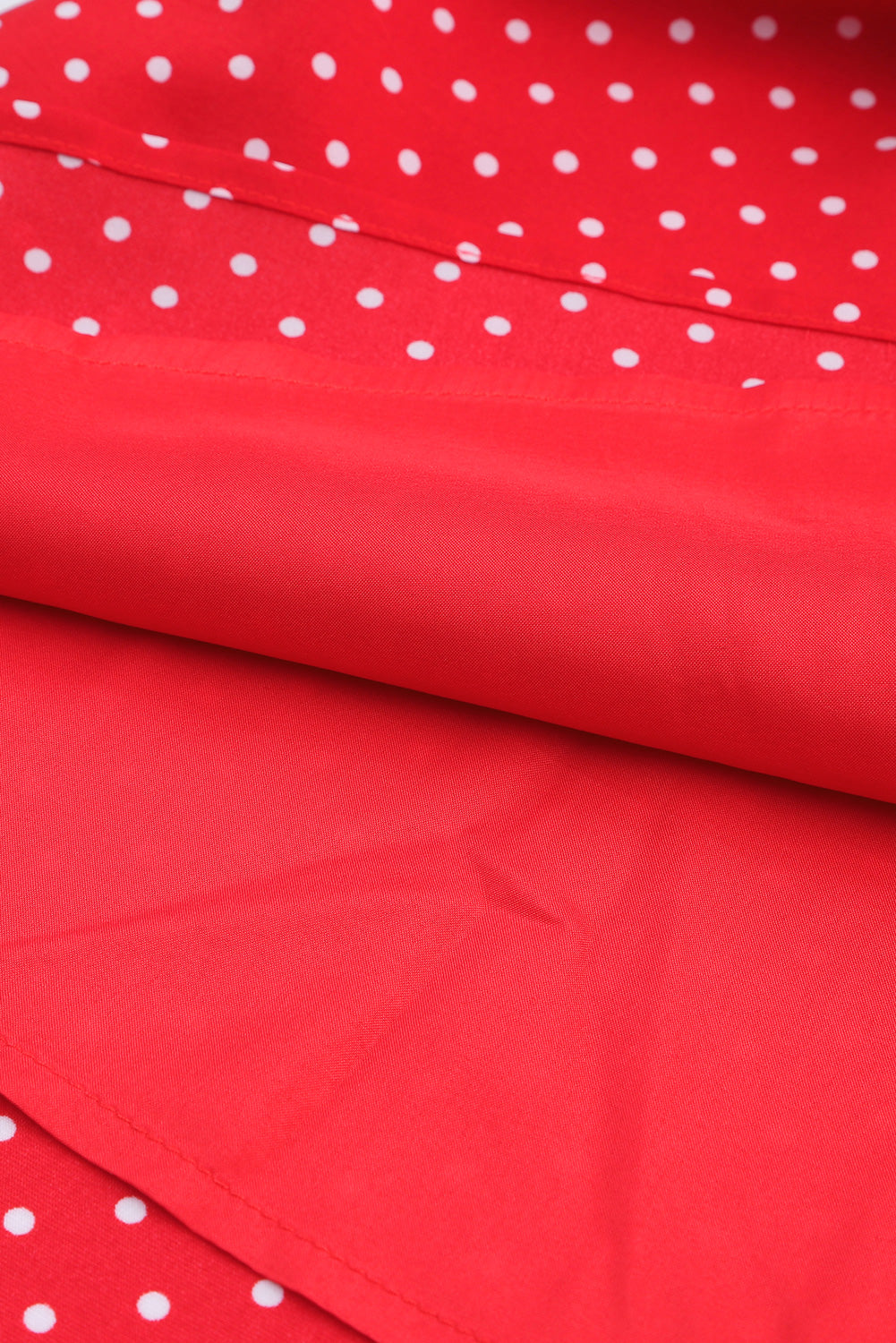 Fiery Red Polka Dot V Neck Ruffle Sleeve Dress