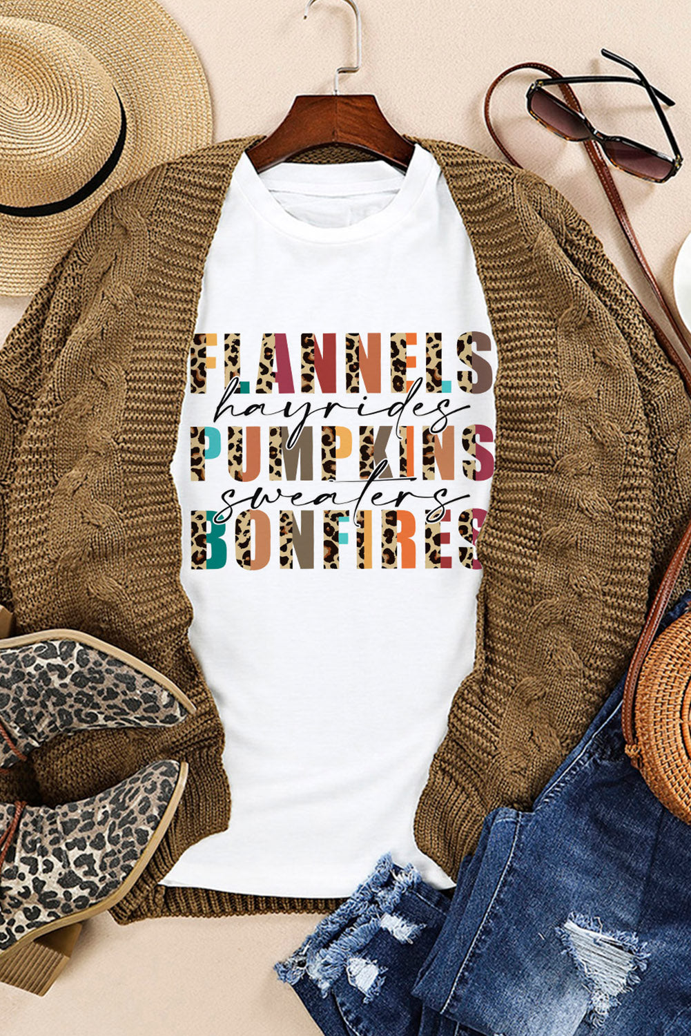 White Flannels Hayrides Pumpkins Sweaters Bonfires Tee