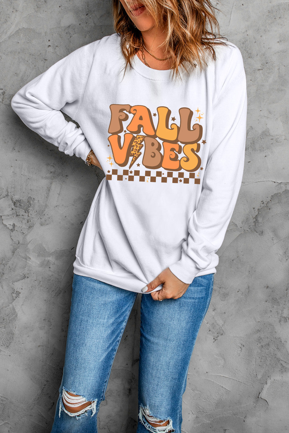 FALL VIBES Graphic Drop Shoulder Sweatshirt