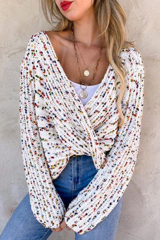 Confetti Reversible Twist Sweater