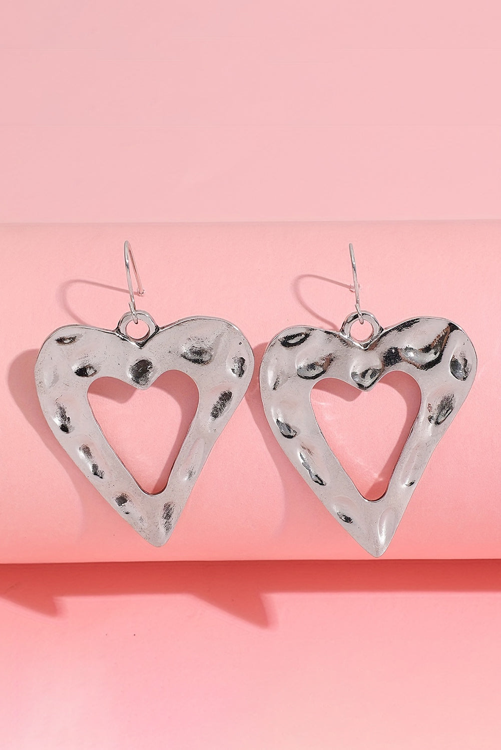 White Valentine Hollowed Heart Shape Earrings