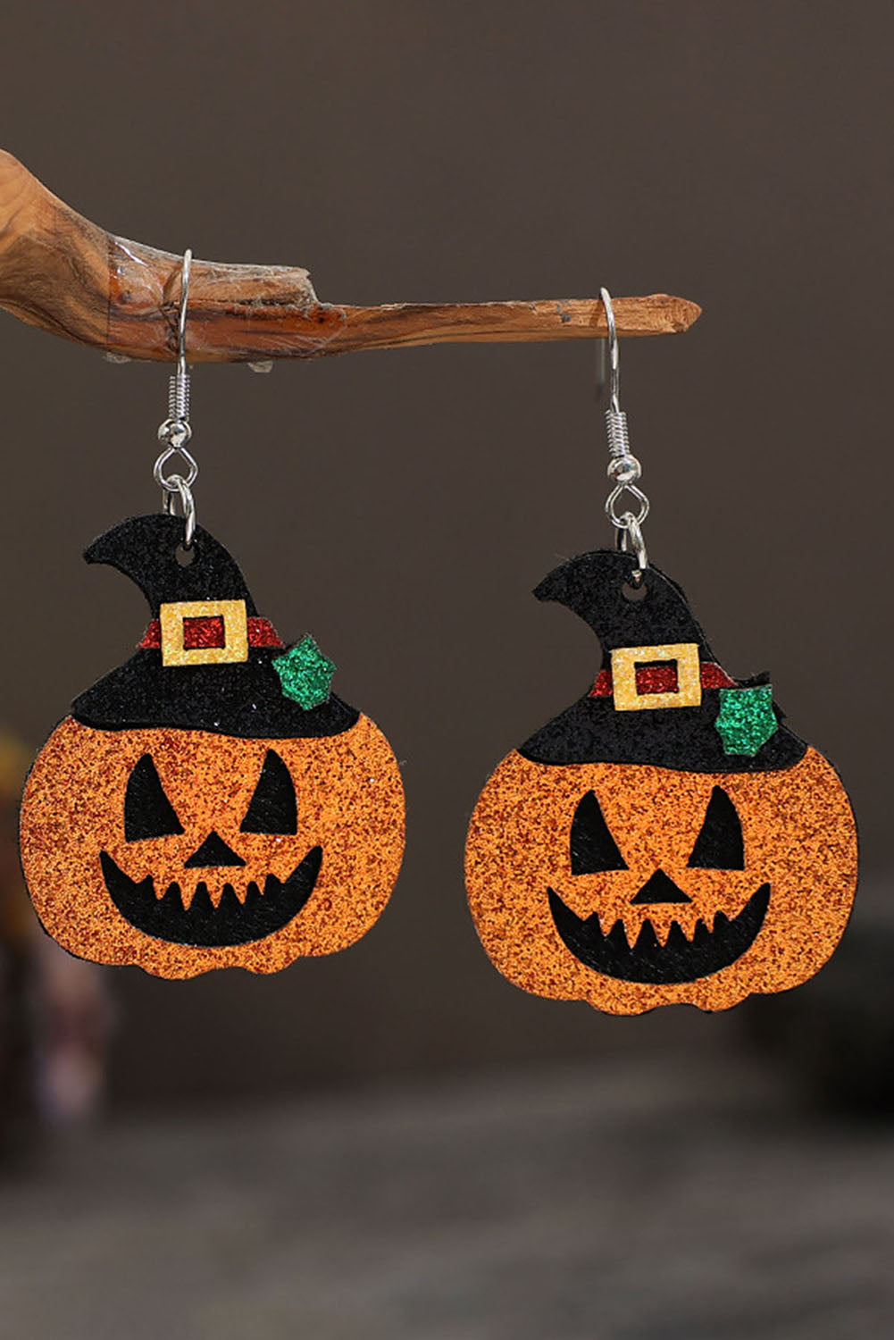 Multicolour Animal Print Pumpkin Shape Drop Earrings