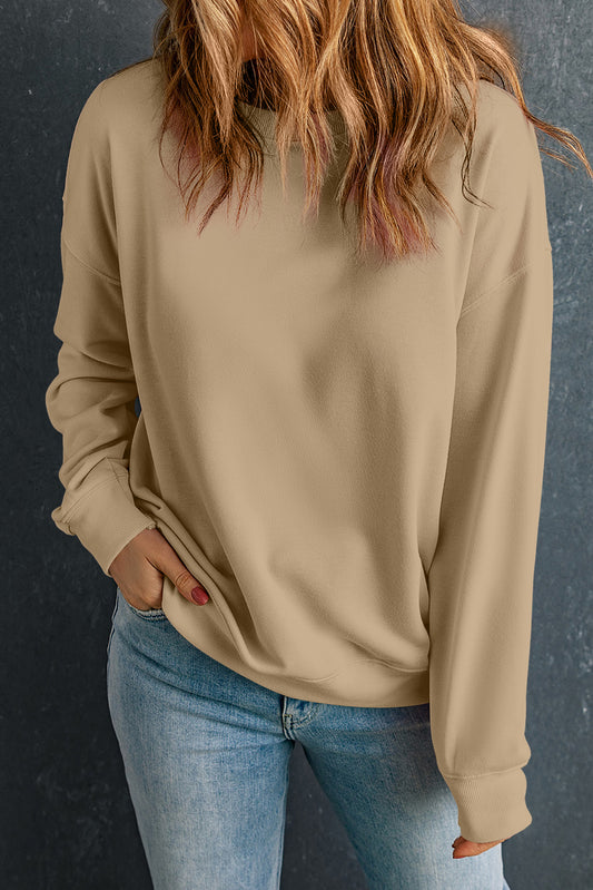 Solid Color Classic Crewneck Pullover Sweatshirt