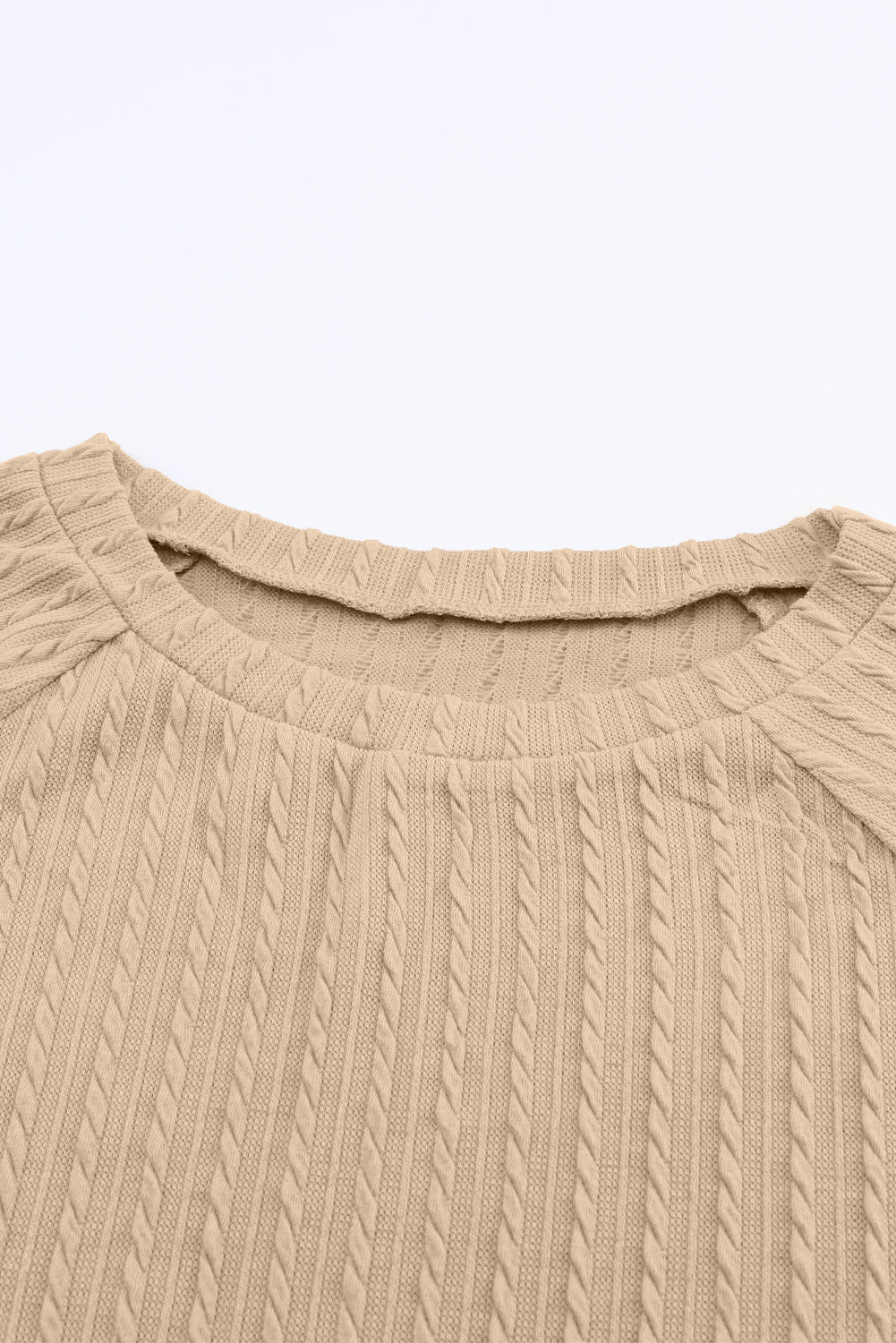 Ribbed Round Neck Knit Long Sleeve Top