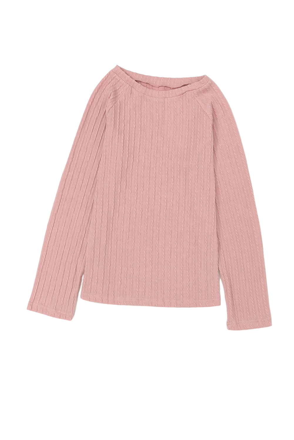 Ribbed Round Neck Knit Long Sleeve Top