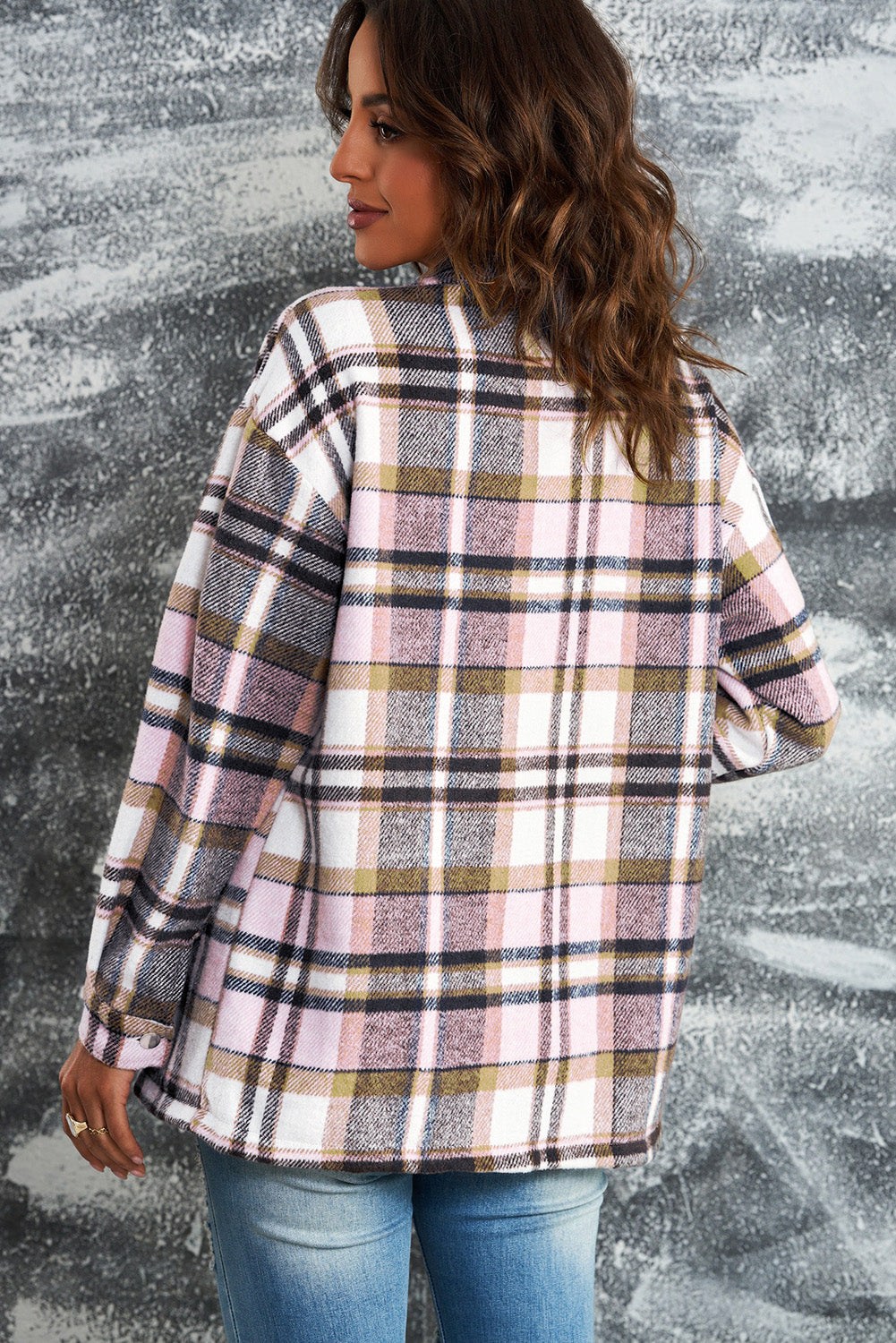 Plaid Button Up Long Sleeve Flannel Shacket