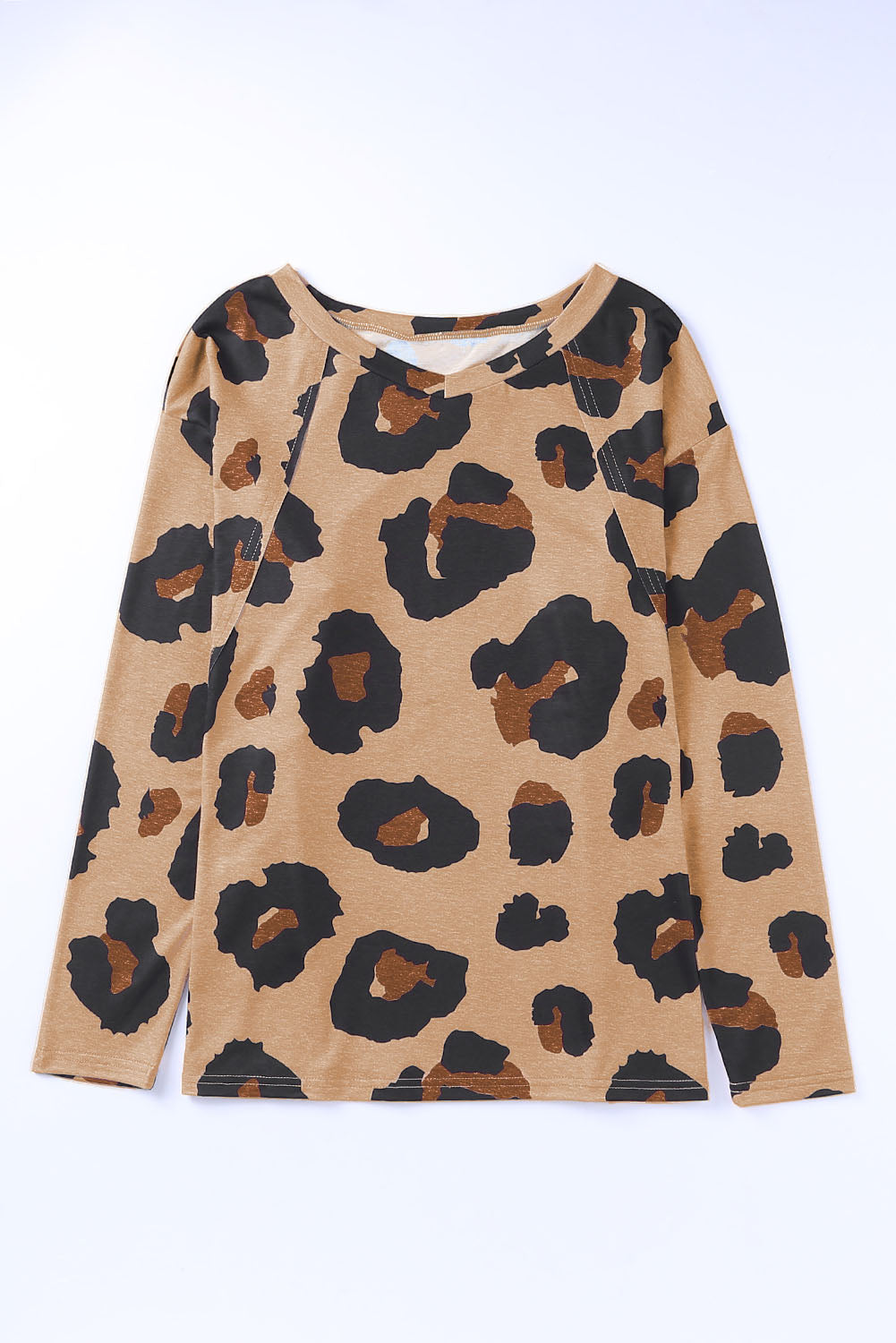Leopard Animal Print Long Sleeve Pullover and Shorts Casual Outfit