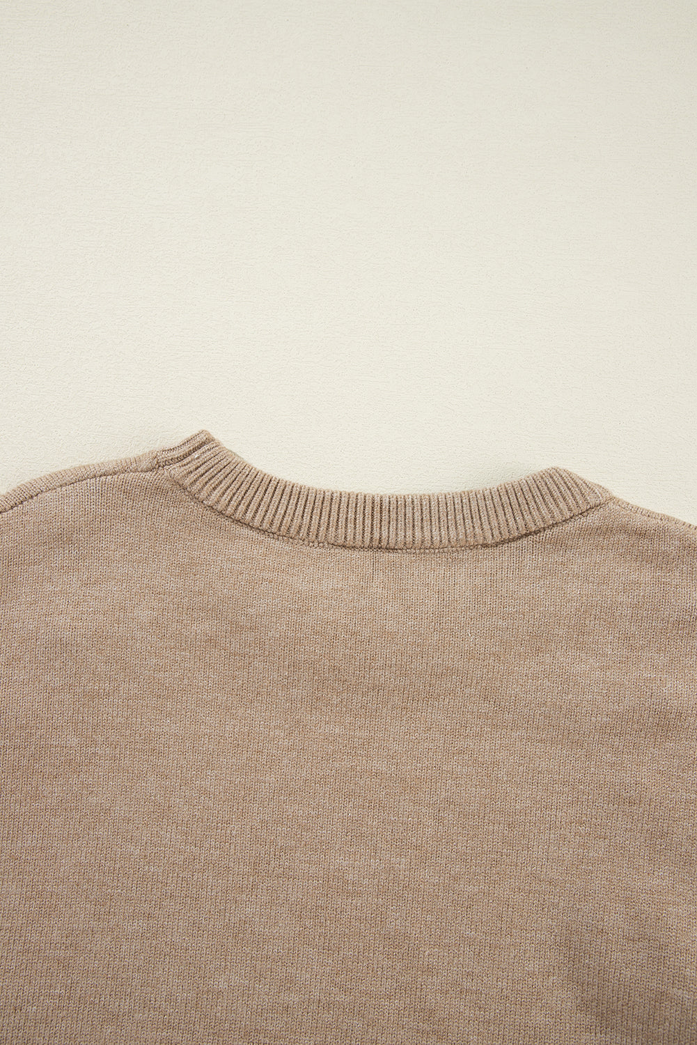 Pearl Drop Shoulder Round Neck Sweater