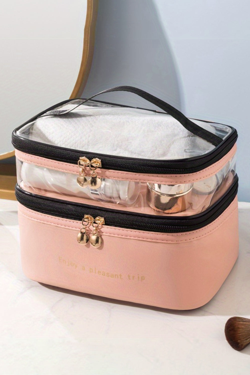 Waterproof PVC Double Layer Cosmetic Bag