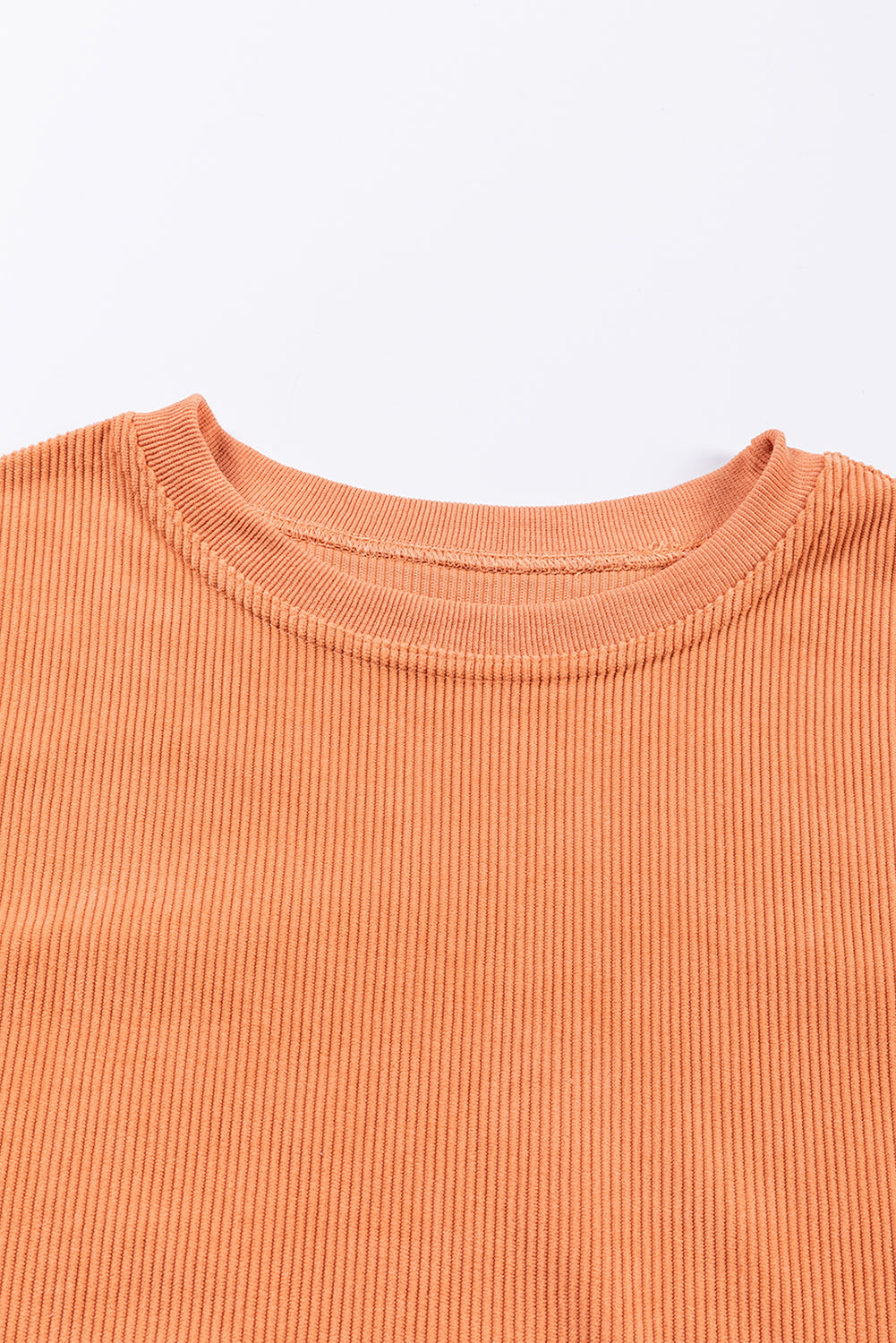 Orange HELLO PUMPKIN Letter Graphic Corded Sweatshirt