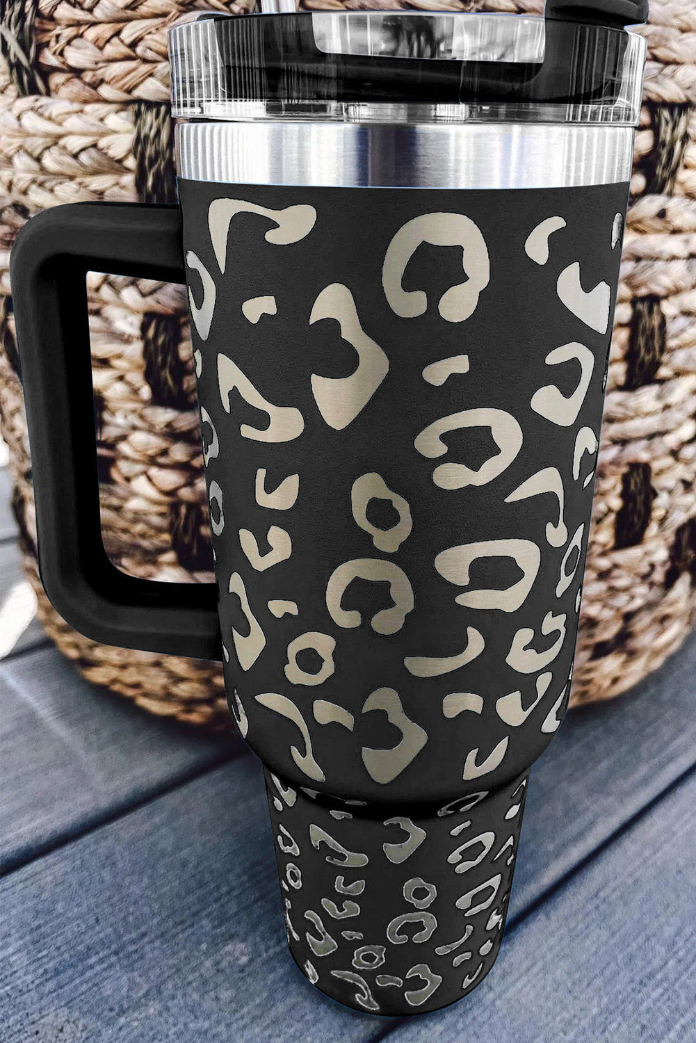 Black Leopard Spotted 304 Stainless Double Insulated Cup 40oz