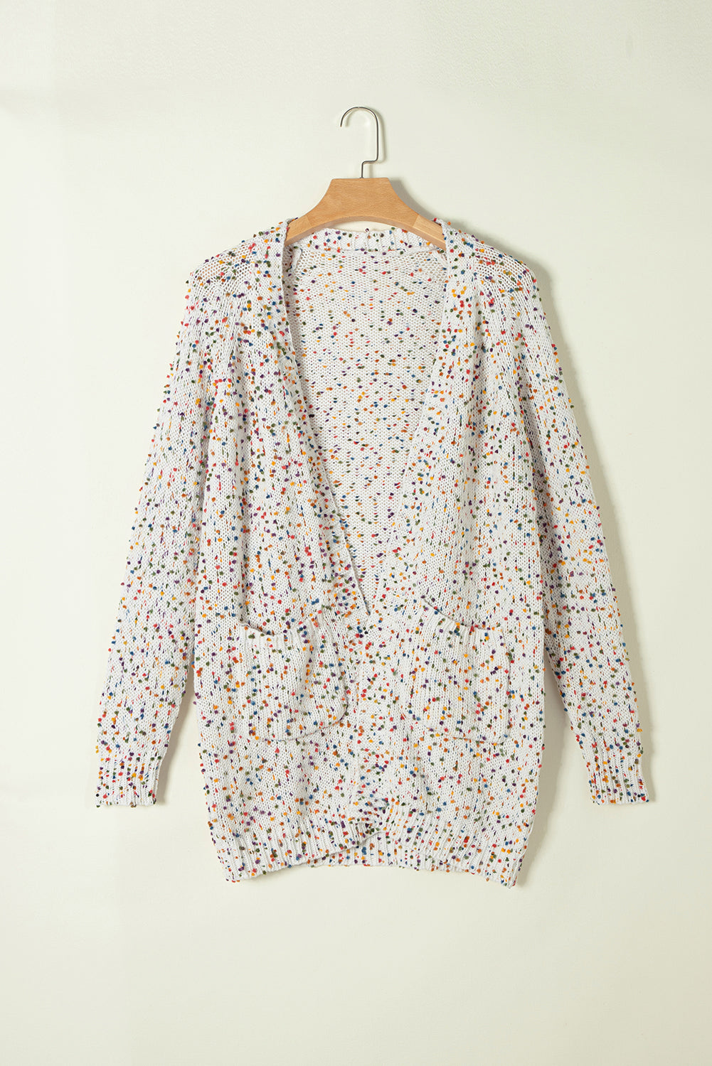 Rainbow Popcorn Speckles Open Front Cardigan