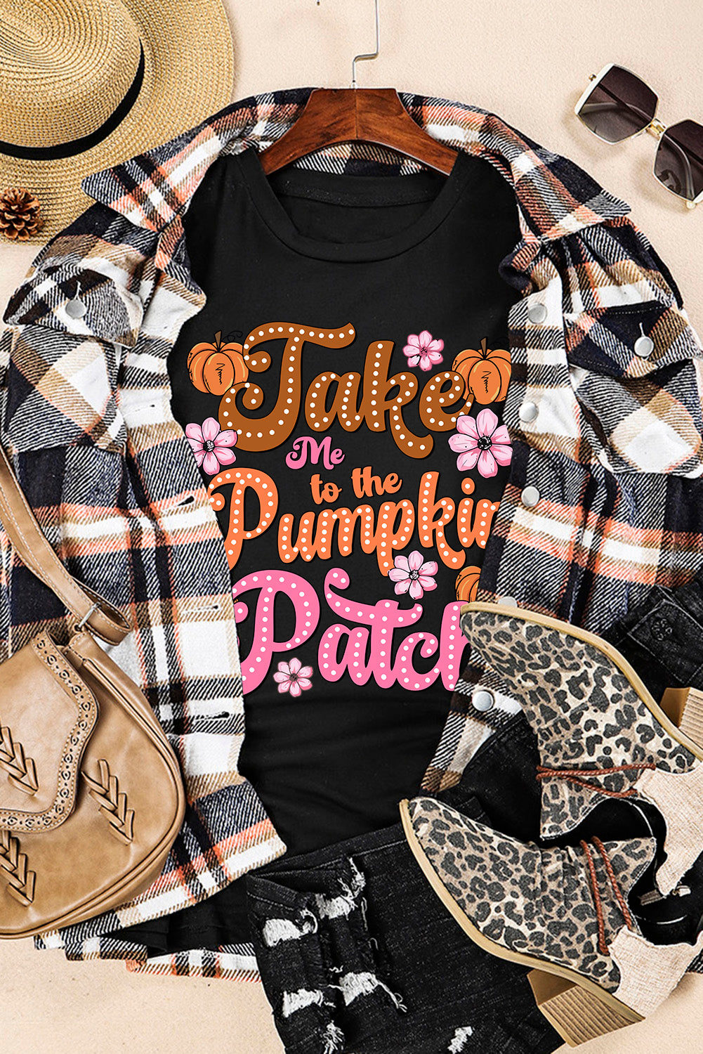 Take Me To The Pumpkin Patch Flower Graphic Tee