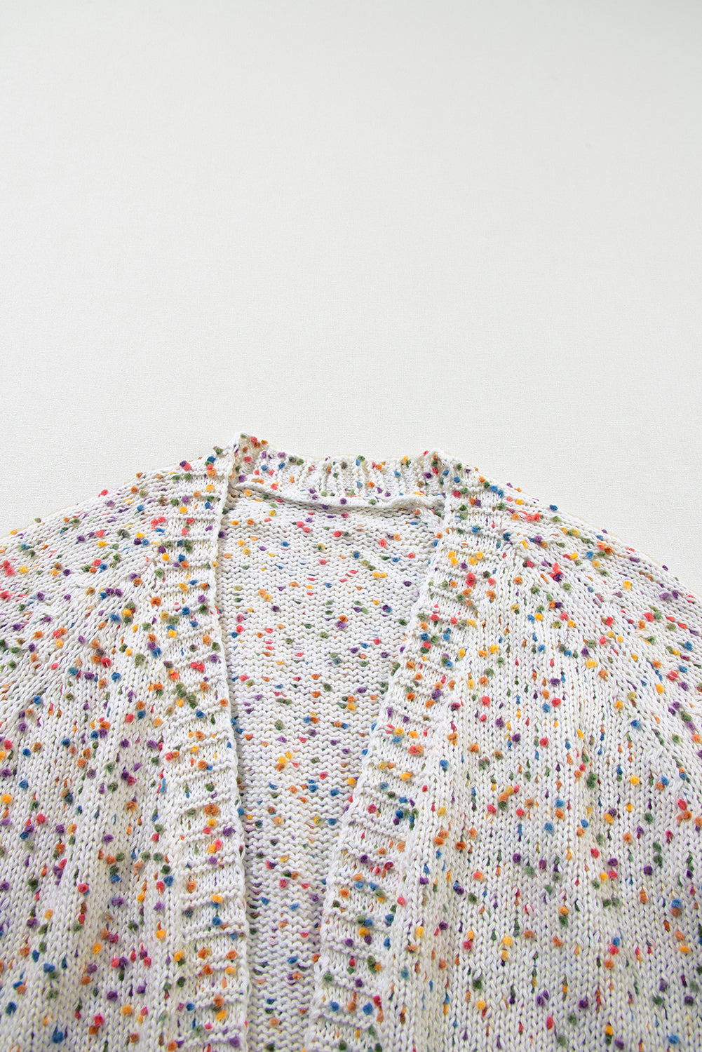 Rainbow Popcorn Speckles Open Front Cardigan