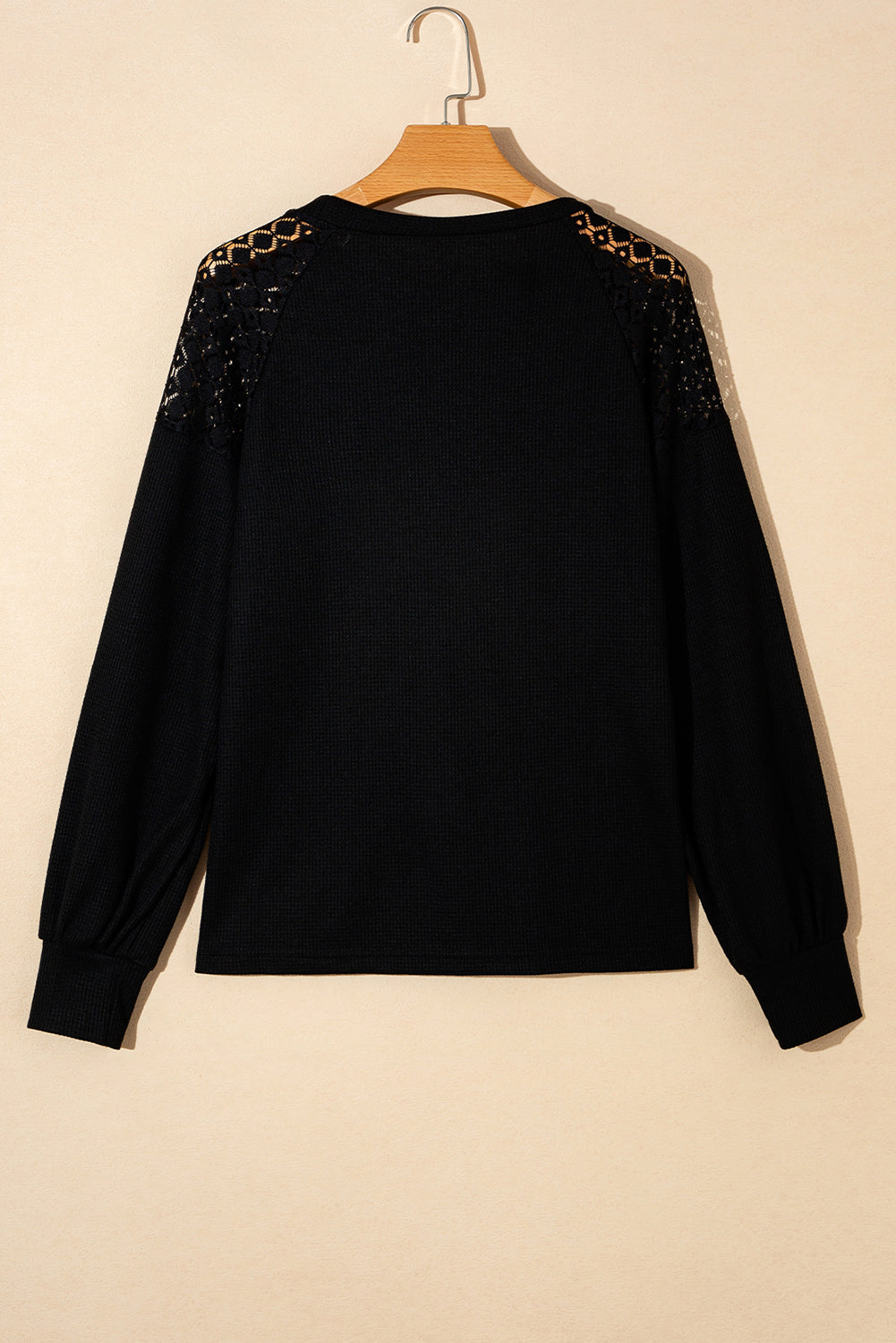 Lace Long Sleeve Textured Pullover