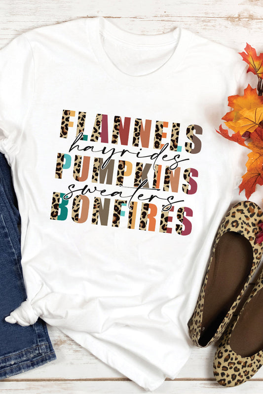 White Flannels Hayrides Pumpkins Sweaters Bonfires Tee