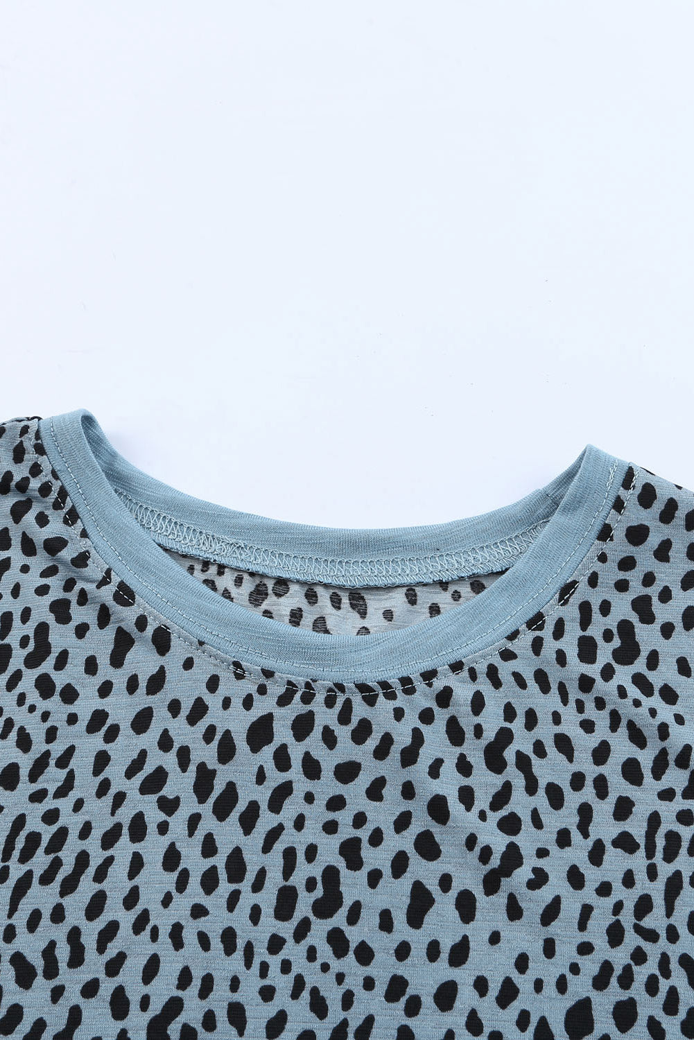 Animal Spotted Print Round Neck Long Sleeve Top